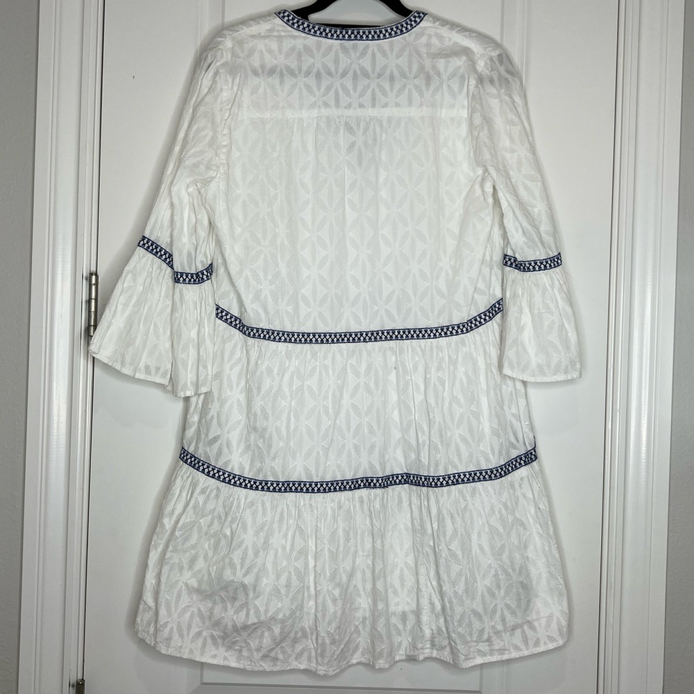 Tommy Bahama Dress Embroidered Tiered Size XS Cotton Tassels Boho Bohemian NWT - Picture 7 of 12
